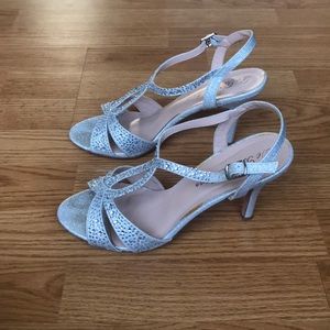 Silver Sparkle Strappy Heel